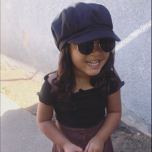 black toddler hat